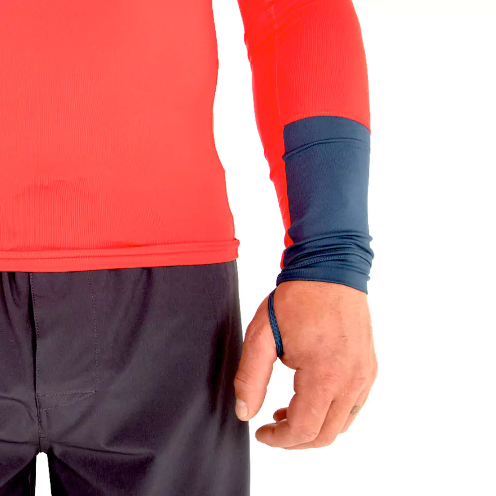 Fourth Element Men's Long Sleeve Hydro-T Rashguard - Lava/Deep Blue - Image 4