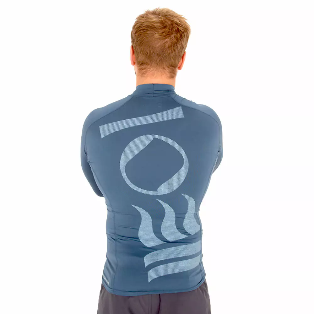 Fourth Element Men's Long Sleeve Hydro-T Rashguard - Ocean Blue/Deep Blue - Image 4