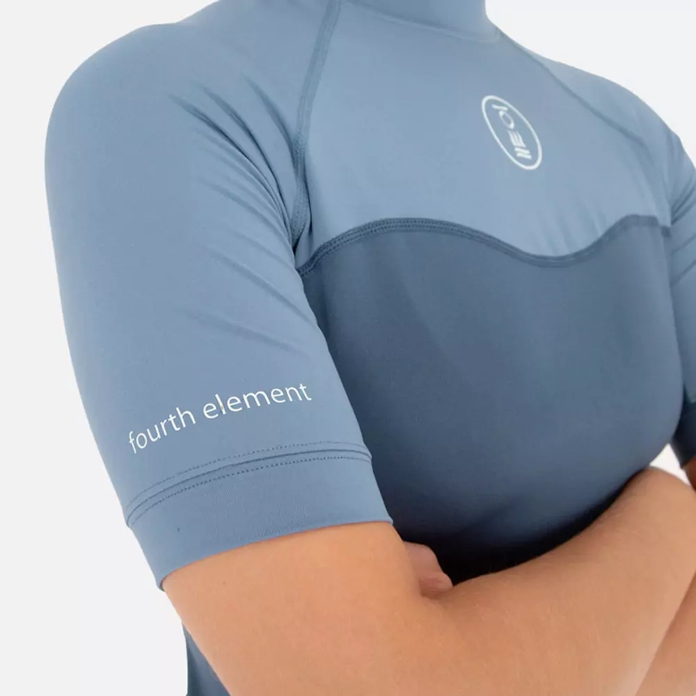 Fourth Element Women's Short Sleeve Hydro-T Rashguard - Ocean Blue/Deep Blue - Image 4