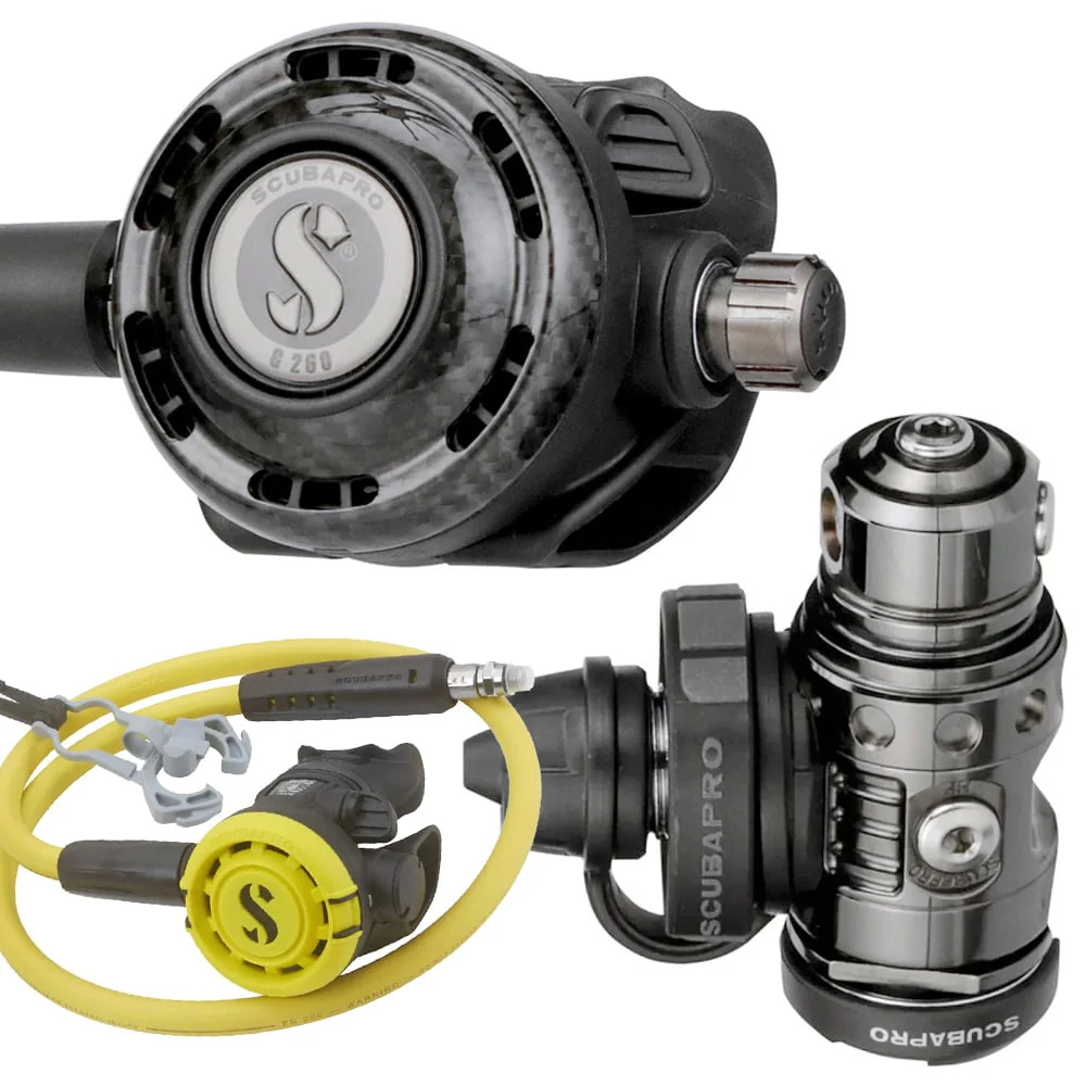 Scubapro MK19 EVO / G260 Carbon Black Tech Regulator + R105 Octopus