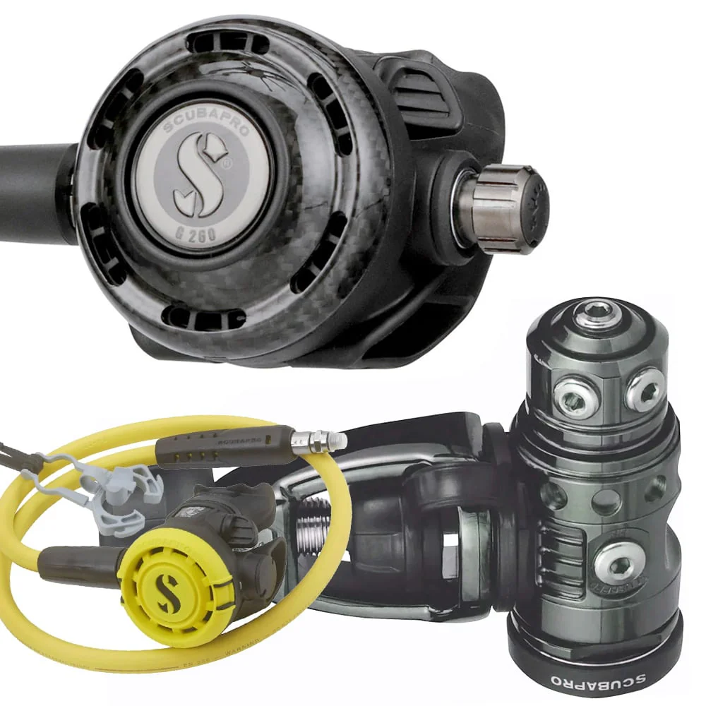 Scubapro MK19 EVO / G260 Carbon Black Tech Regulator + R105 Octopus - Image 2