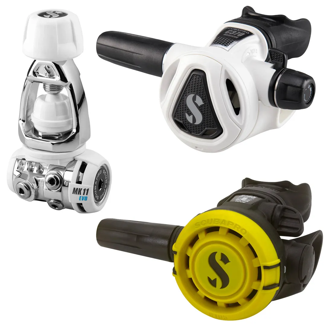 White Scubapro MK11 EVO 2 / C370 Regulator + R105 Octopus - Image 12