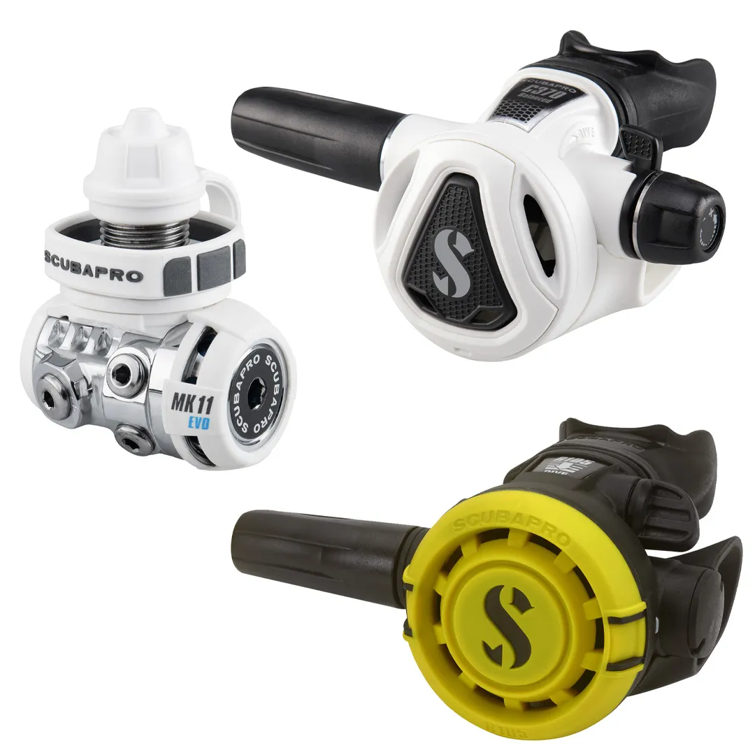 White Scubapro MK11 EVO 2 / C370 Regulator + R105 Octopus - Image 2