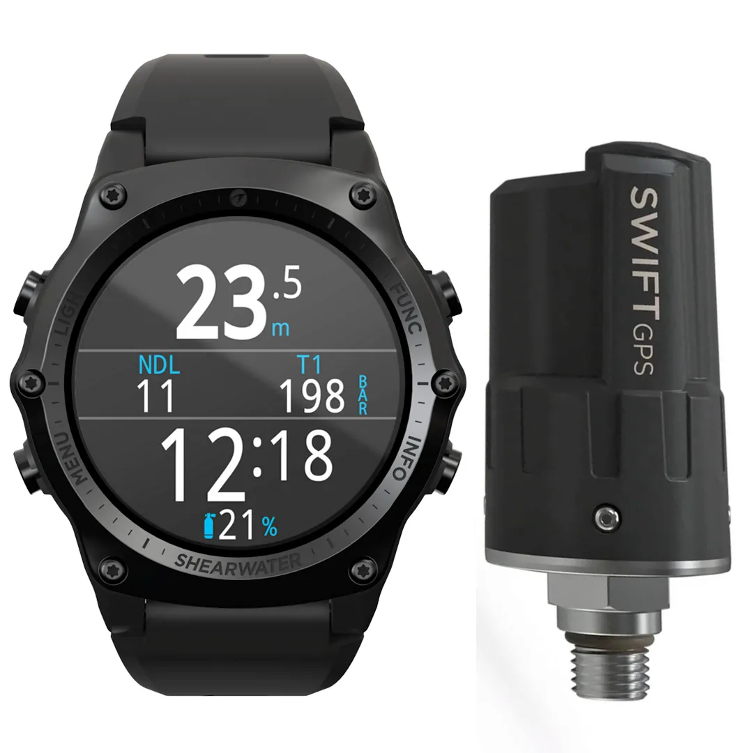 Shearwater Teric with Swift GPS Transmitter - Black